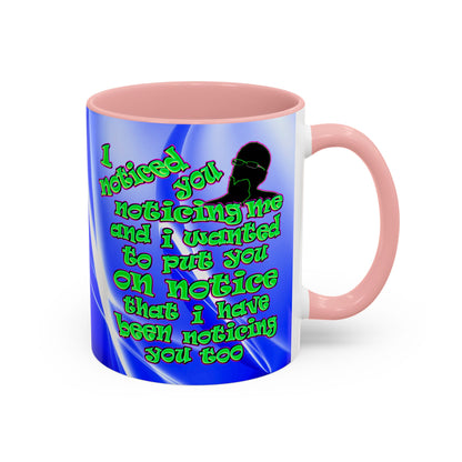 noticed you noticing - Accent Mug (blue-white wave)