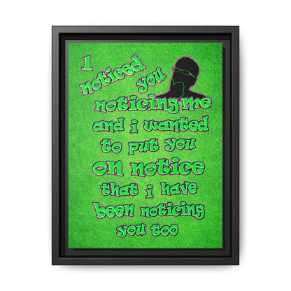 noticed you noticing - framed canvas art (green turf)