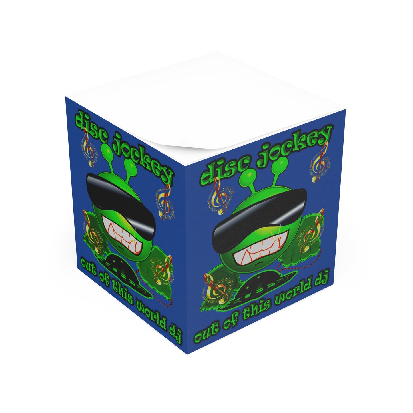 disc jockey - note cube (dark blue)