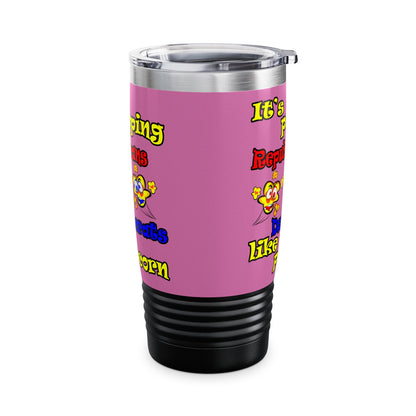 popping like popcorn - Ringneck Tumbler, 20oz (light pink)