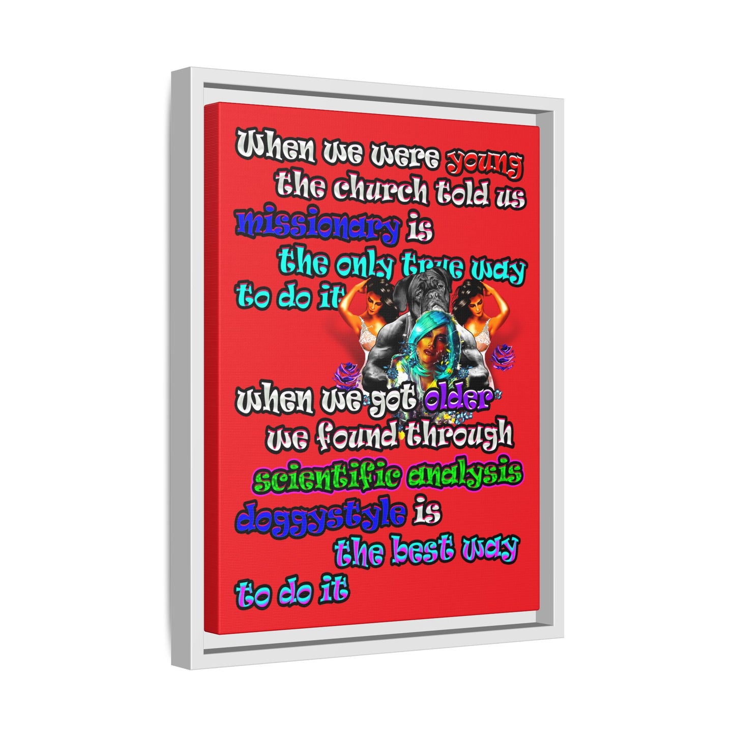 doggystyle - framed canvas art (red)