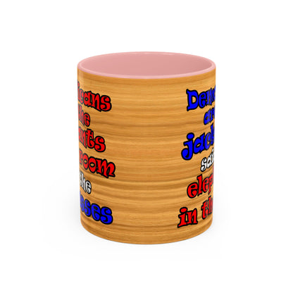 donkeys and elephants - Accent Mug (butterscotch wood finish)