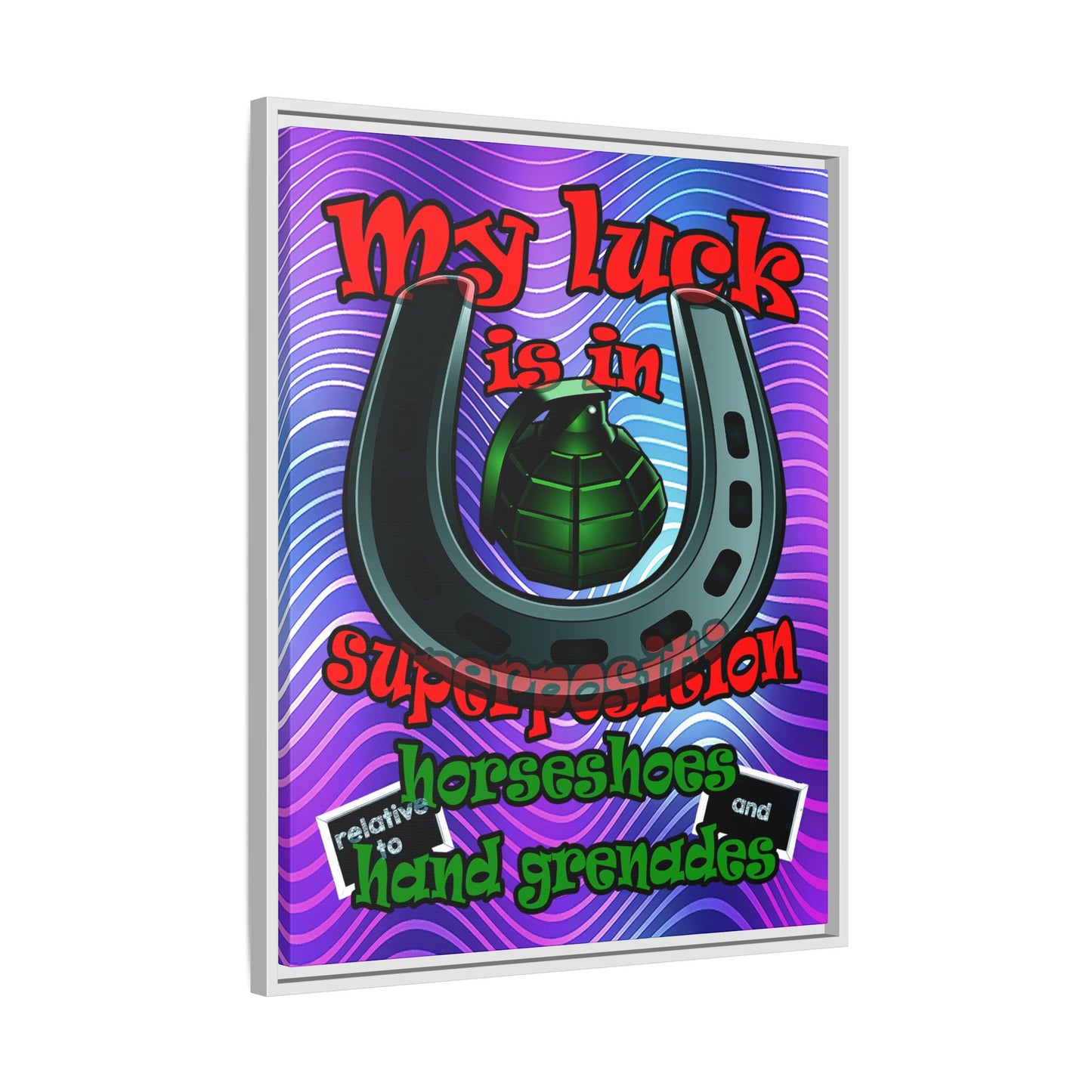 my luck - framed canvas art (purple wave)