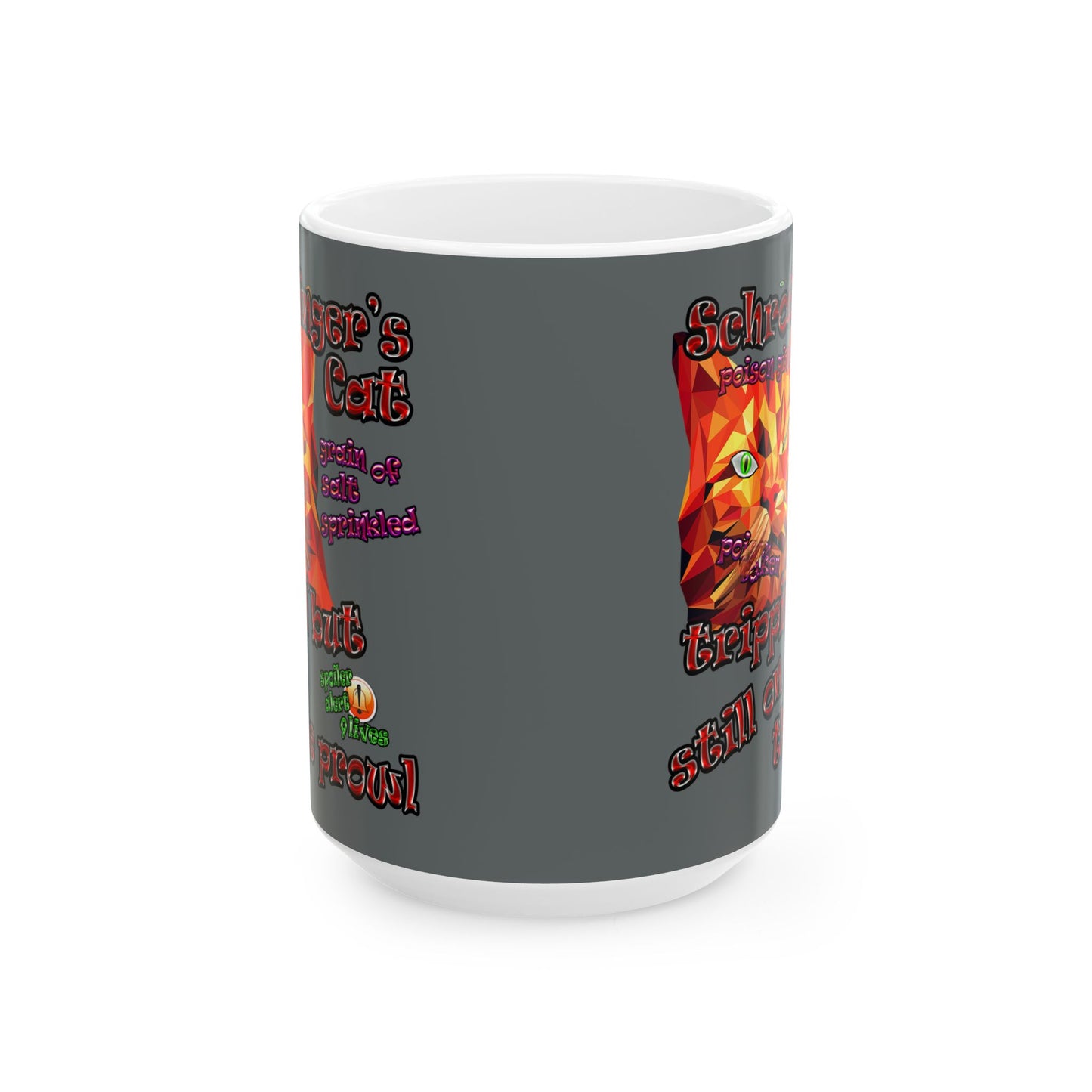 schrodinger's cat - White Mug (dark grey)