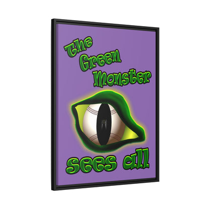 green monster - framed canvas art (light purple)