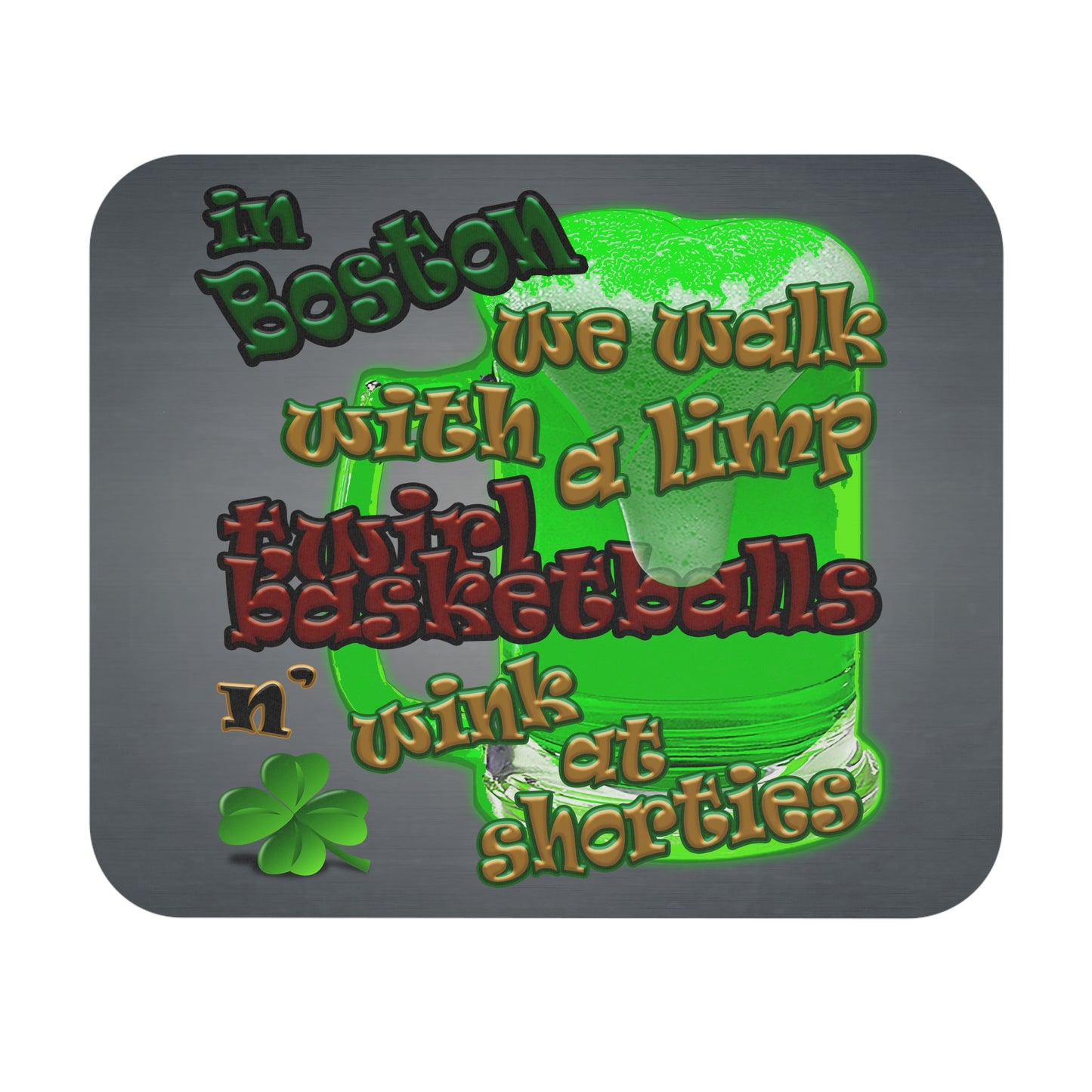 celtics logo - Mouse Pad (Rectangle) (grey-light grey)