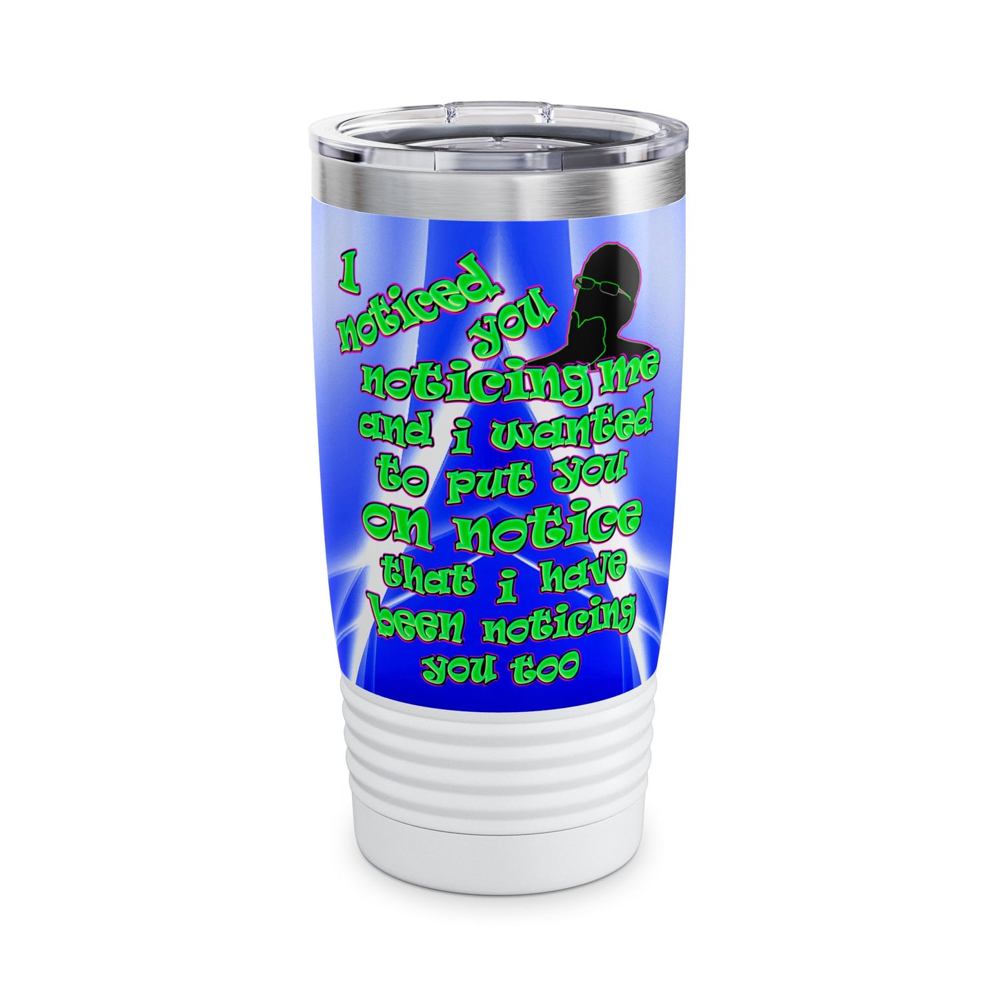 noticed you noticing - Ringneck Tumbler, 20oz (blue-white wave)