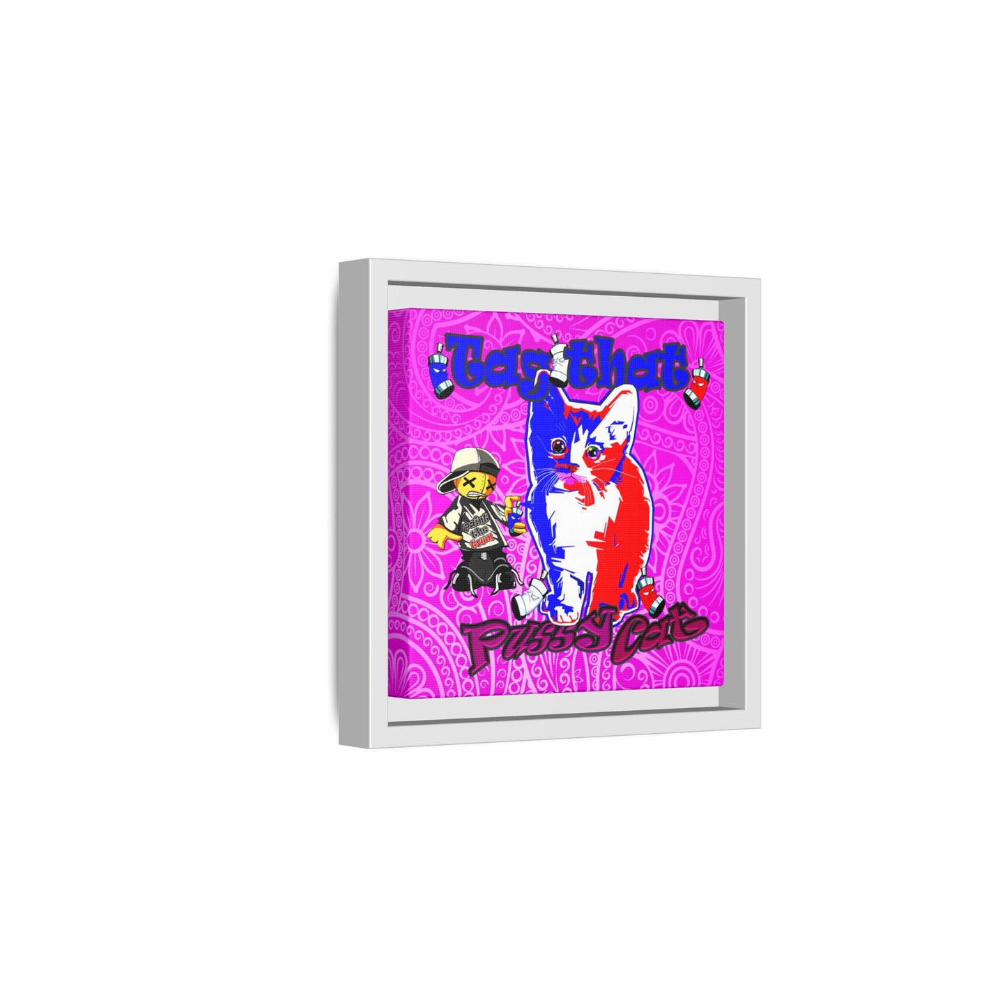 tag that - framed canvas art (pink swirl)