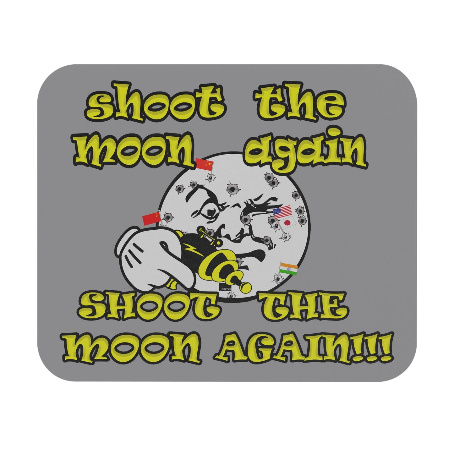shoot the moon again - Mouse Pad (Rectangle) (grey)