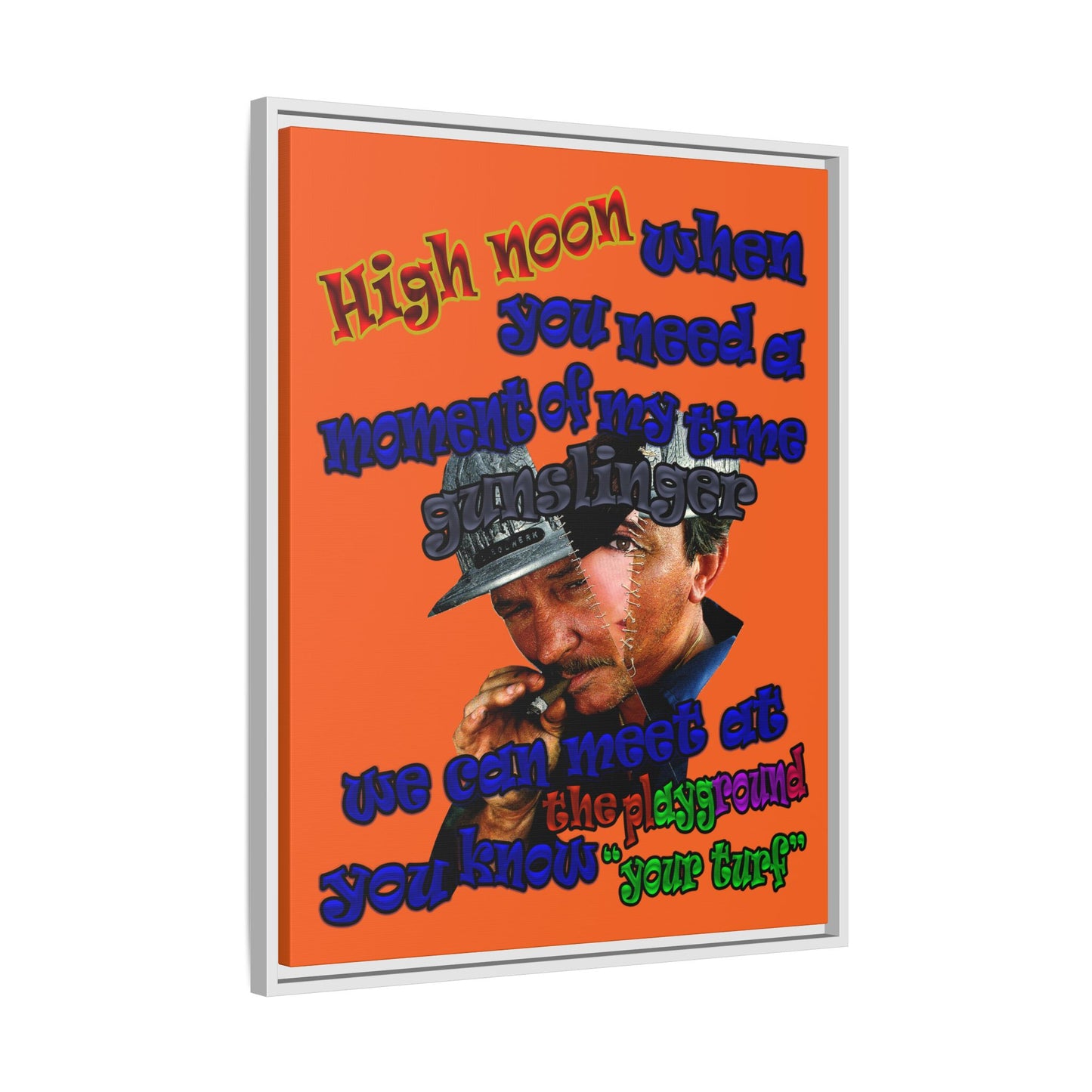 high noon - framed canvas art (orange)