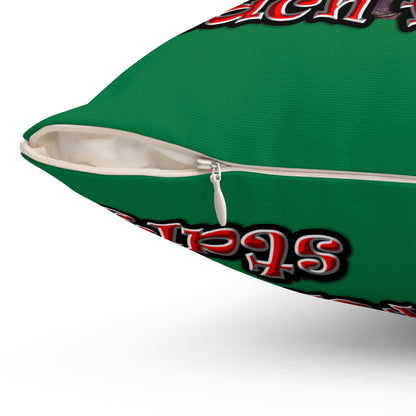 defy conquer reach - Spun Polyester Square Pillow - (dark green)