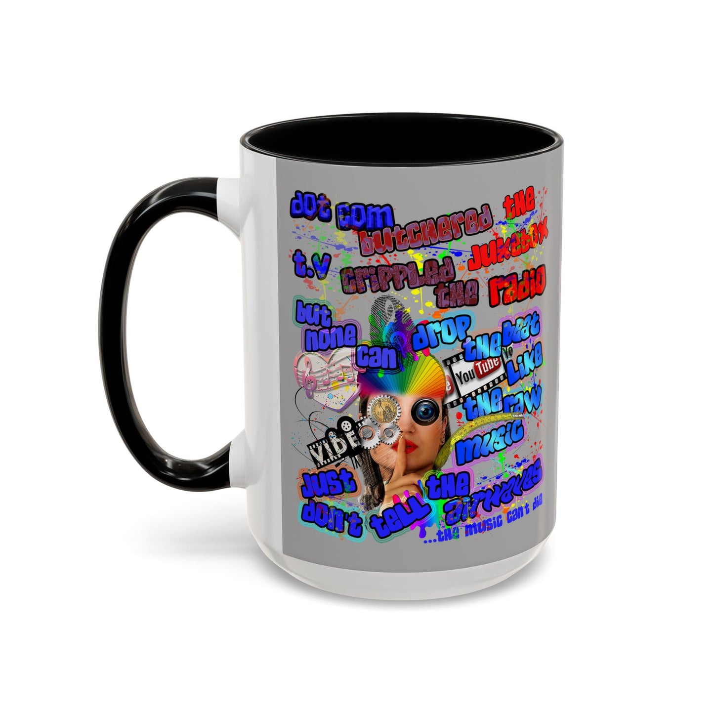 drop the beat - Accent Mug (light grey)