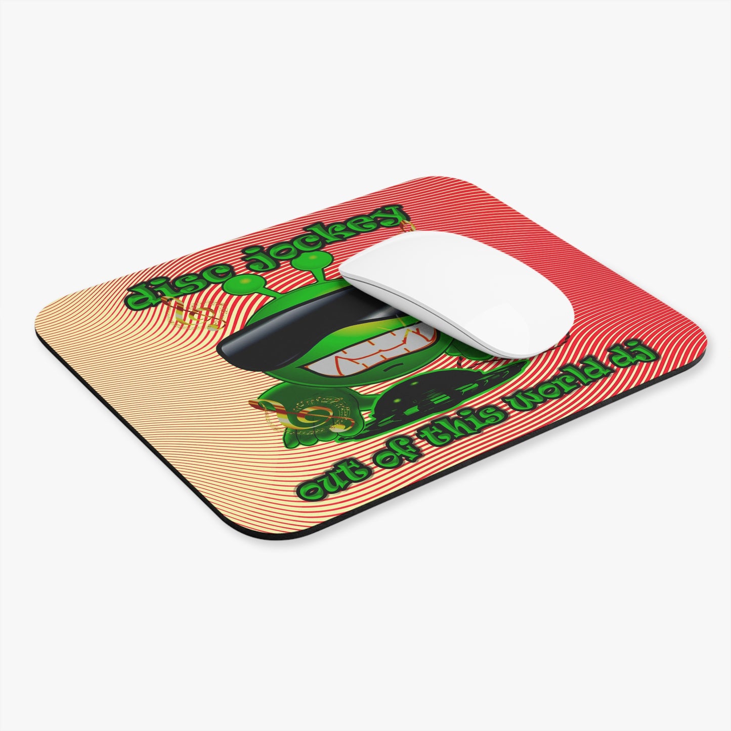 disc jockey - Mouse Pad (Rectangle) (yellow-orange wave)