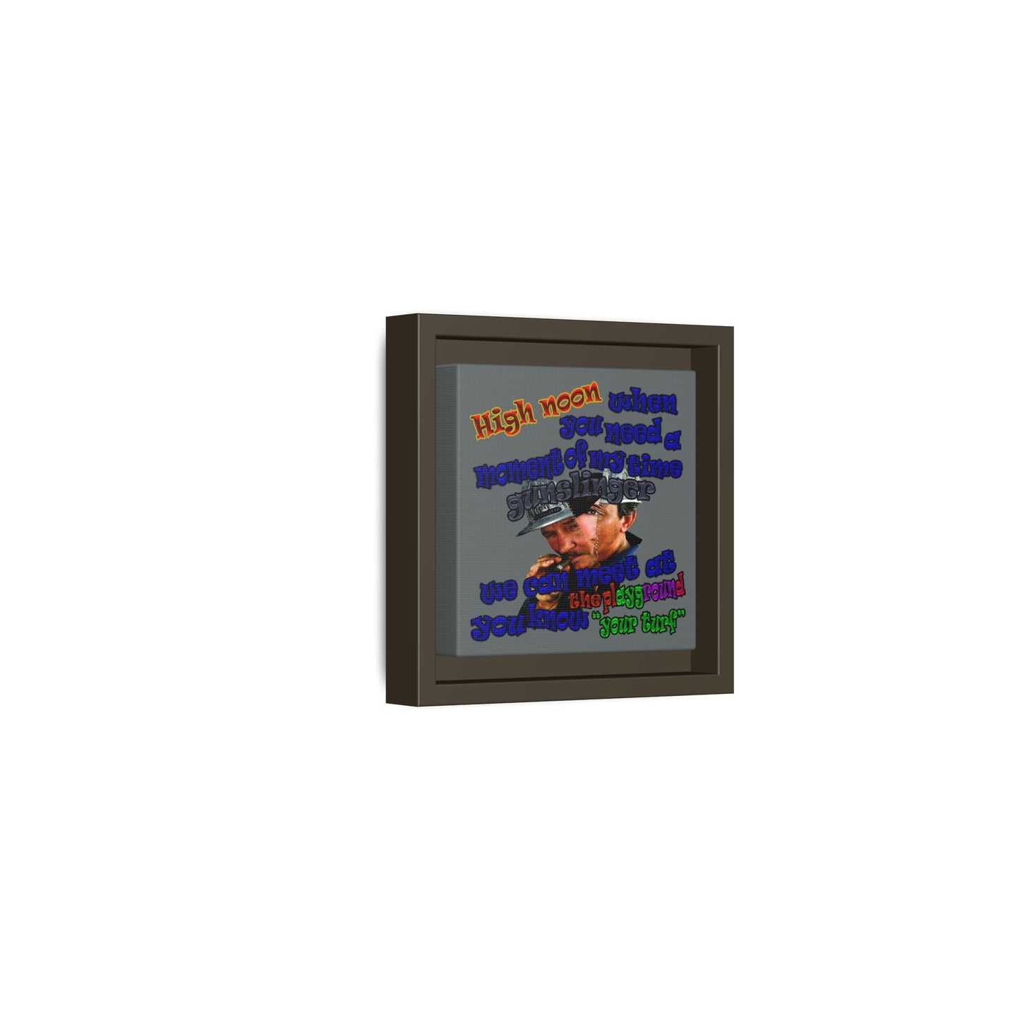 high noon - framed canvas art (dark grey)