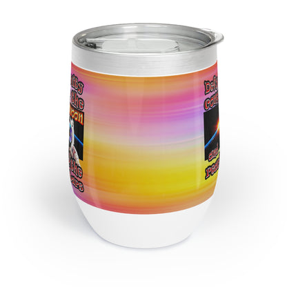 defy conquer reach - Chill Wine Tumbler (color blur)