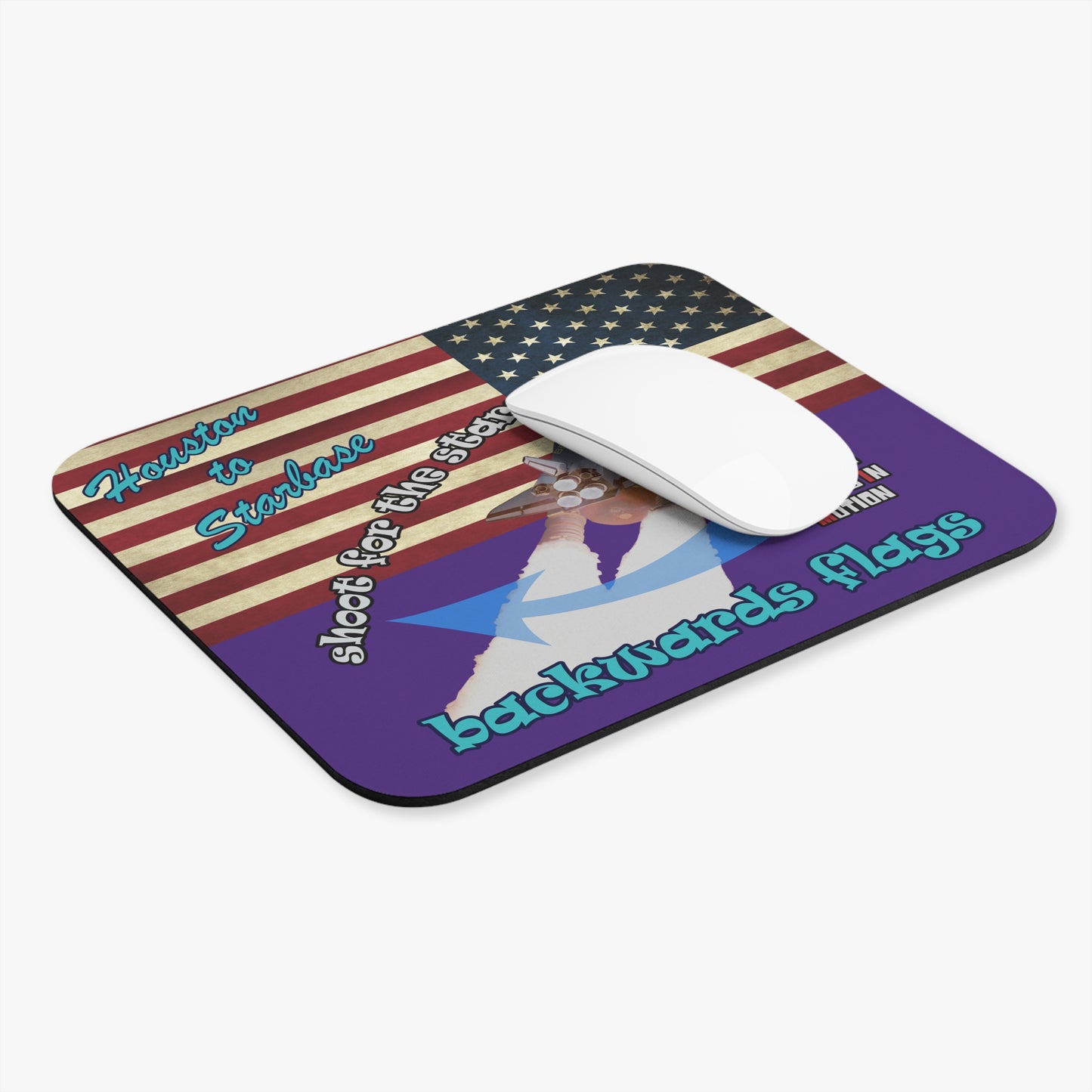 shoot for the stars - Mouse Pad (Rectangle) - (purple)