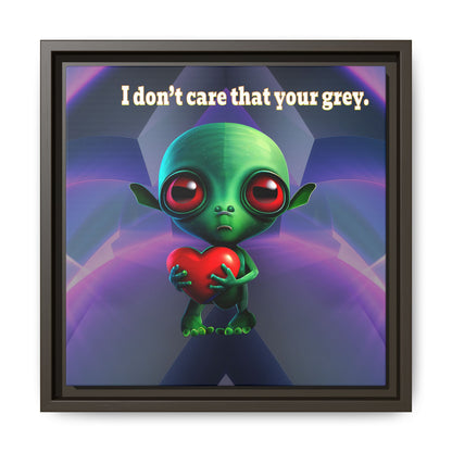 I don't care that your grey - framed canvas art (grey-pink wave)