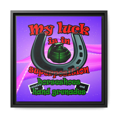 my luck - framed canvas art (purple-pink wave)