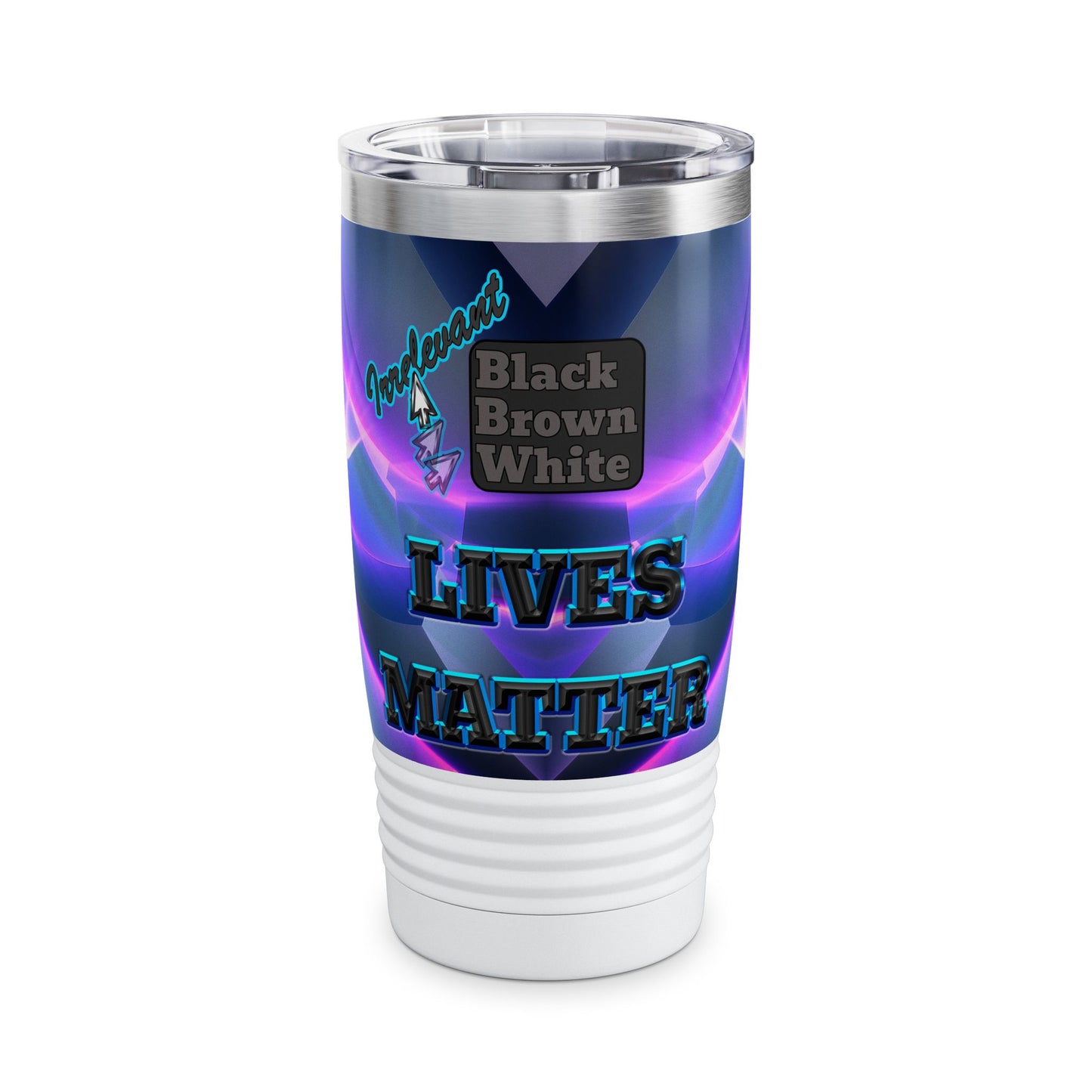 irrelevant - Ringneck Tumbler, 20oz (grey-pink wave)