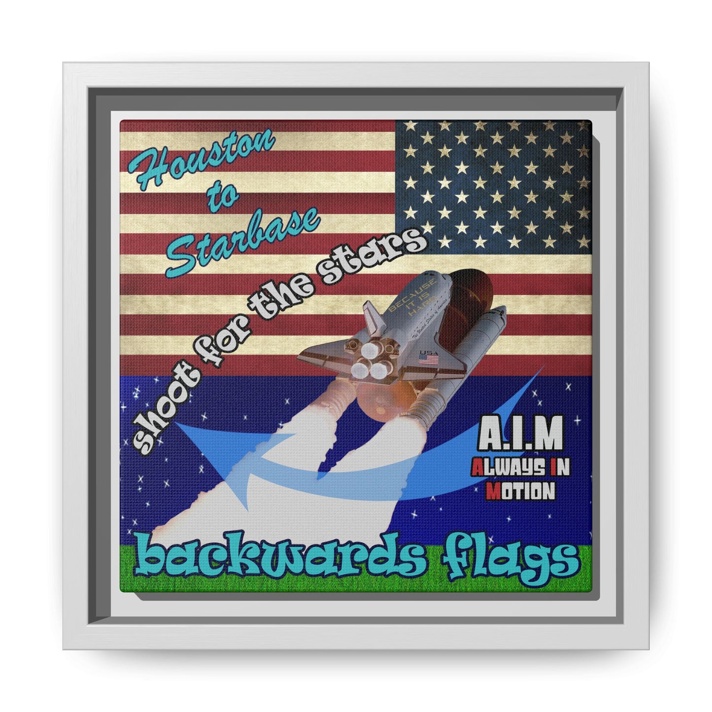 shoot for the stars - framed canvas art ('snoops' background)