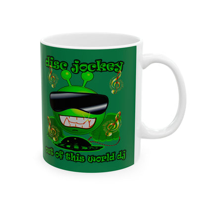 disc jockey - White Mug (dark green)