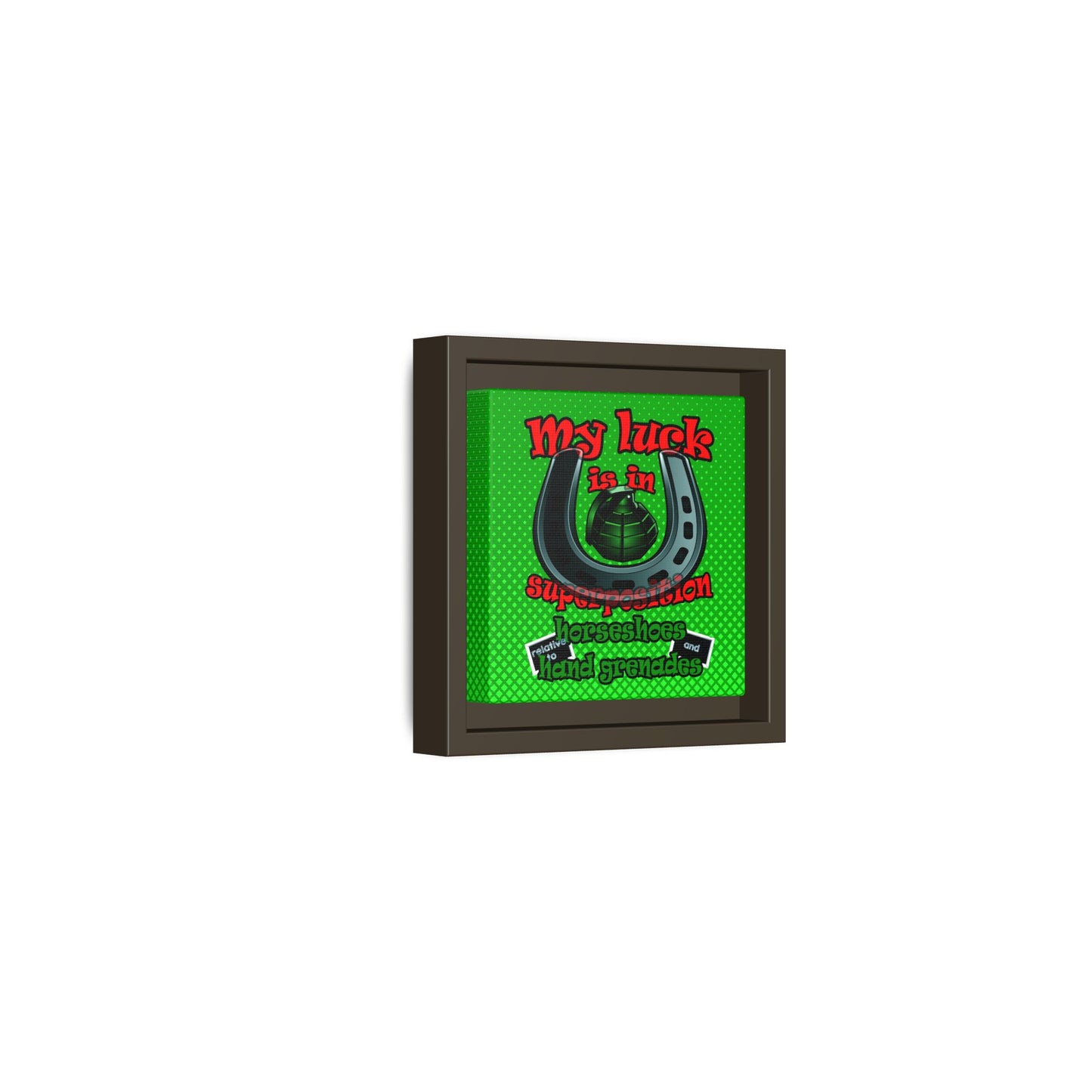 my luck - framed canvas art (logo green)