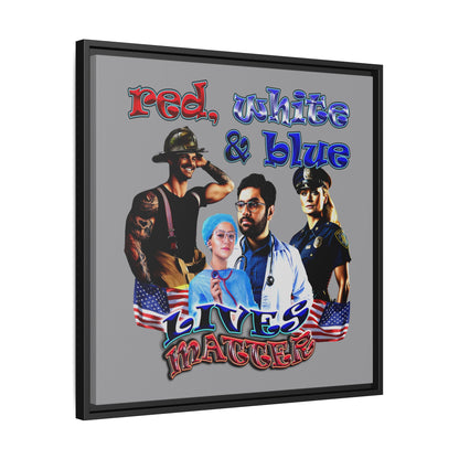 rw&b lives matter - framed canvas art (grey)
