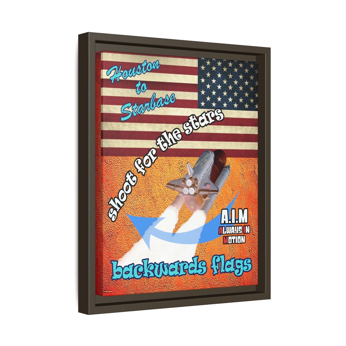 shoot for the stars - framed canvas art (burnt orange)