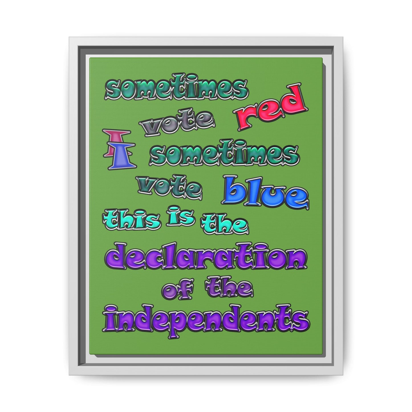 declaration of the independents - framed canvas art (green)