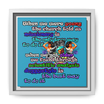 doggystyle - framed canvas art (turquoise)