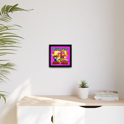 love peace - framed canvas art (pink swirl)