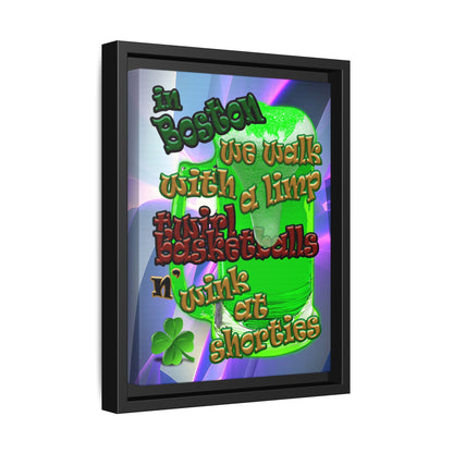 celtics logo - framed canvas art (grey-pink wave)