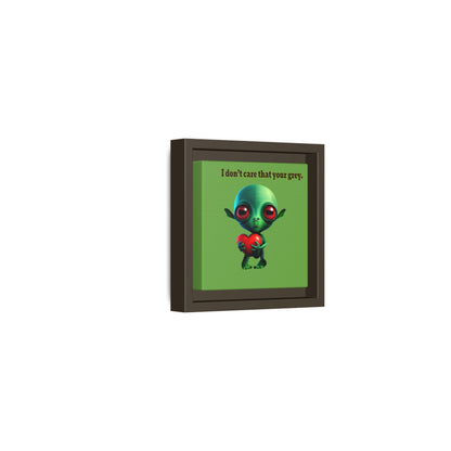 I don't care that your grey - framed canvas art (green)