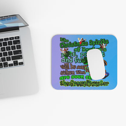christmas spirits of boston - Mouse Pad (Rectangle) (light blue-purple wave)