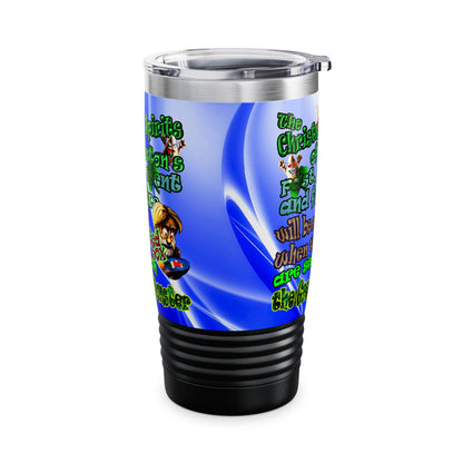 christmas spirits of boston - Ringneck Tumbler, 20oz (blue-white wave)