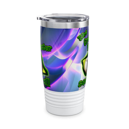 green monster - Ringneck Tumbler, 20oz (grey-pink wave)