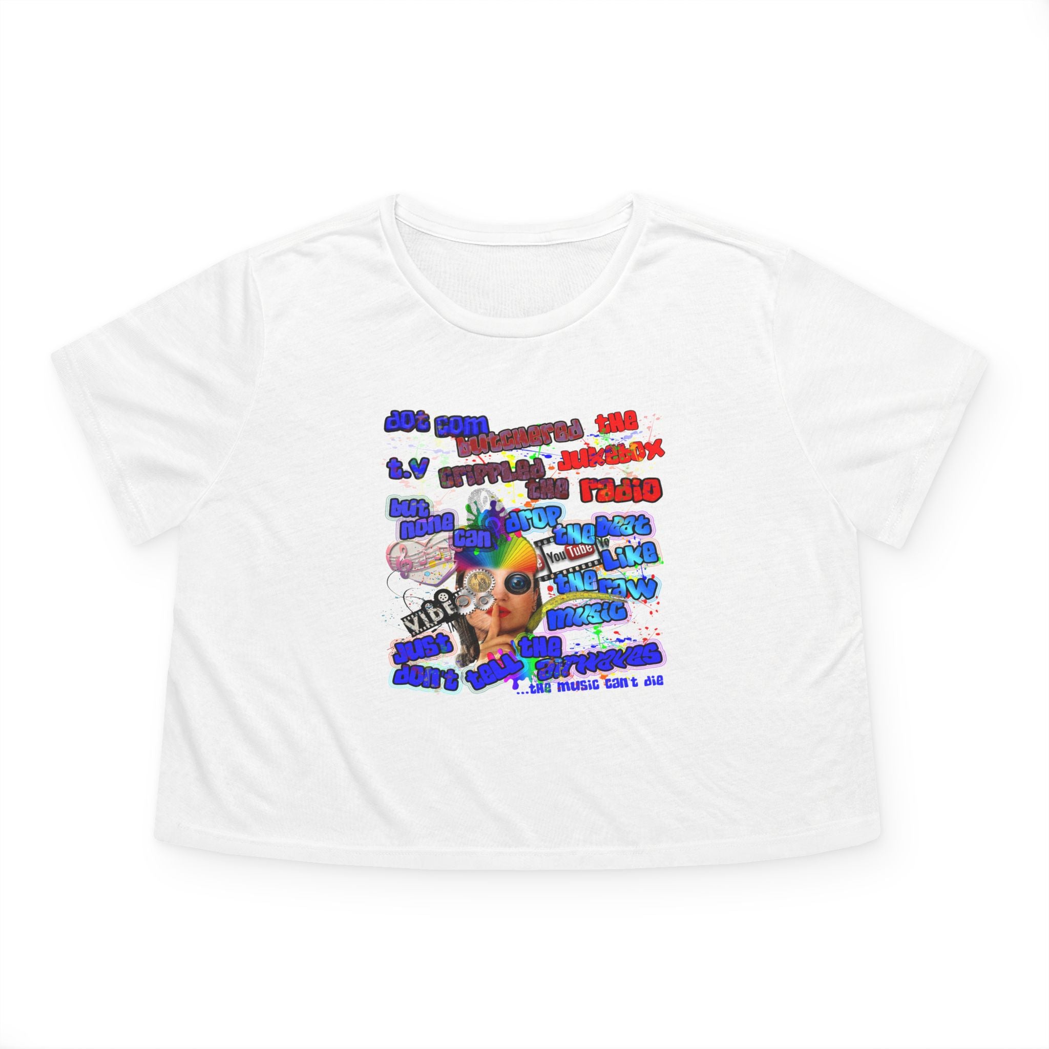 drop the beat - Women's Flowy Cropped Tee