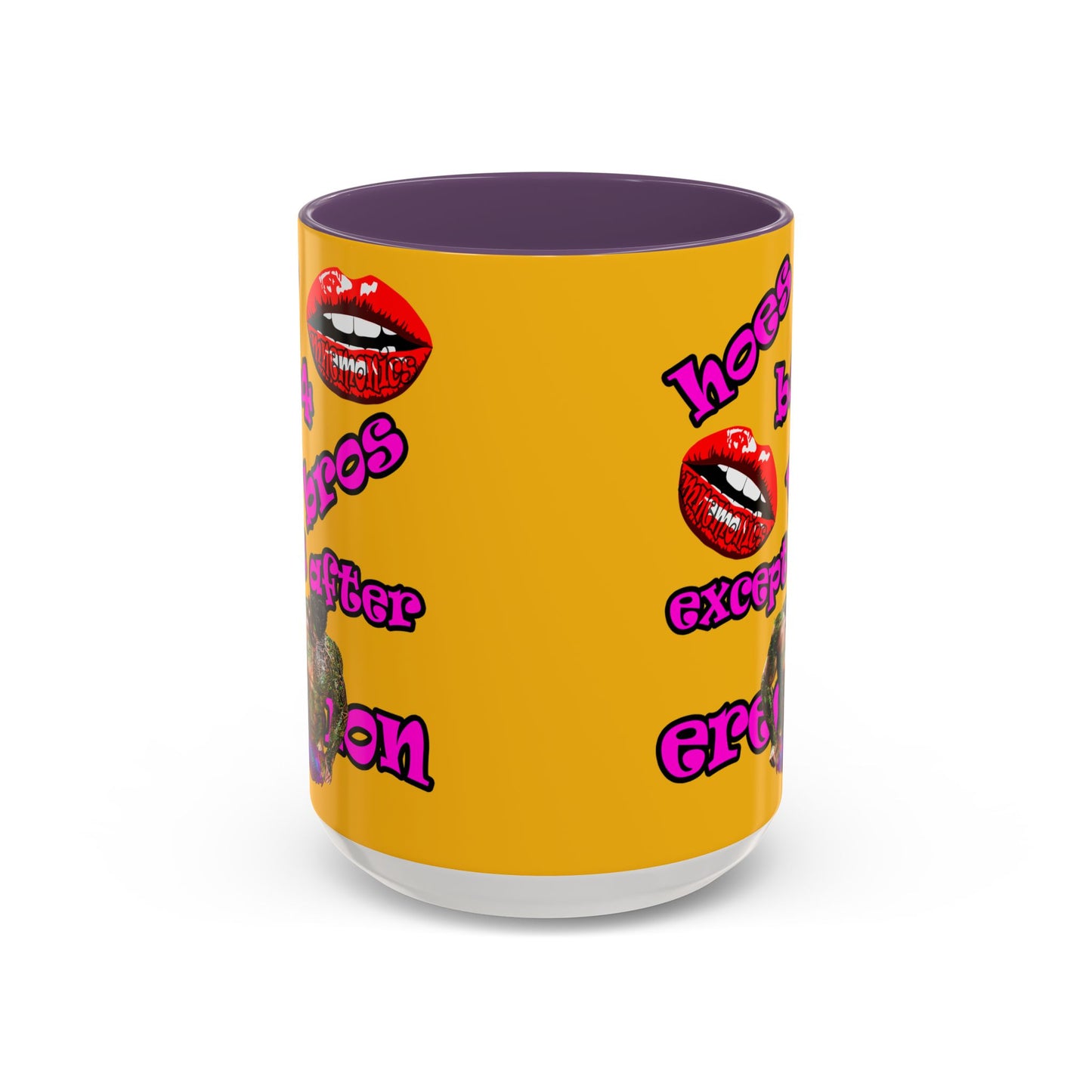 hoes b4 bros - Accent Mug (yellow)