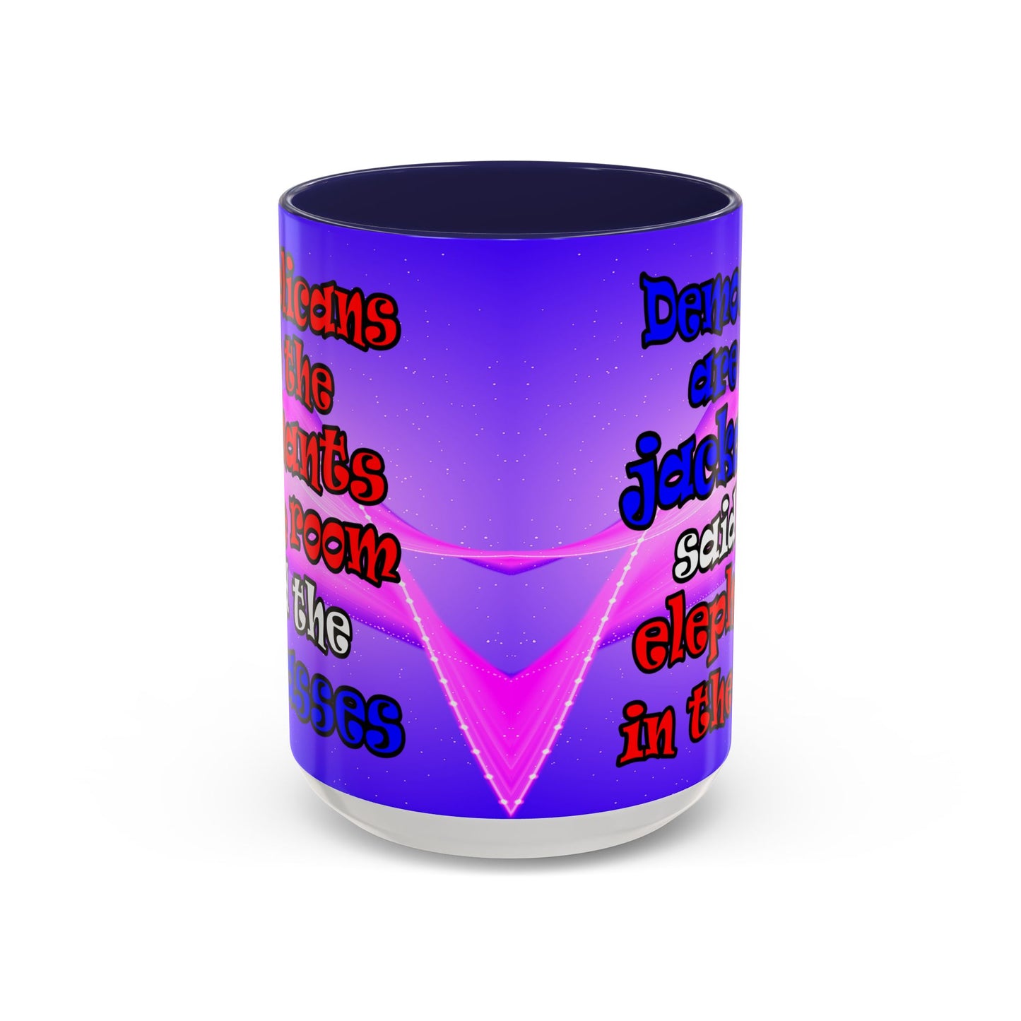 donkeys and elephants - Accent Mug (purple-pink wave)