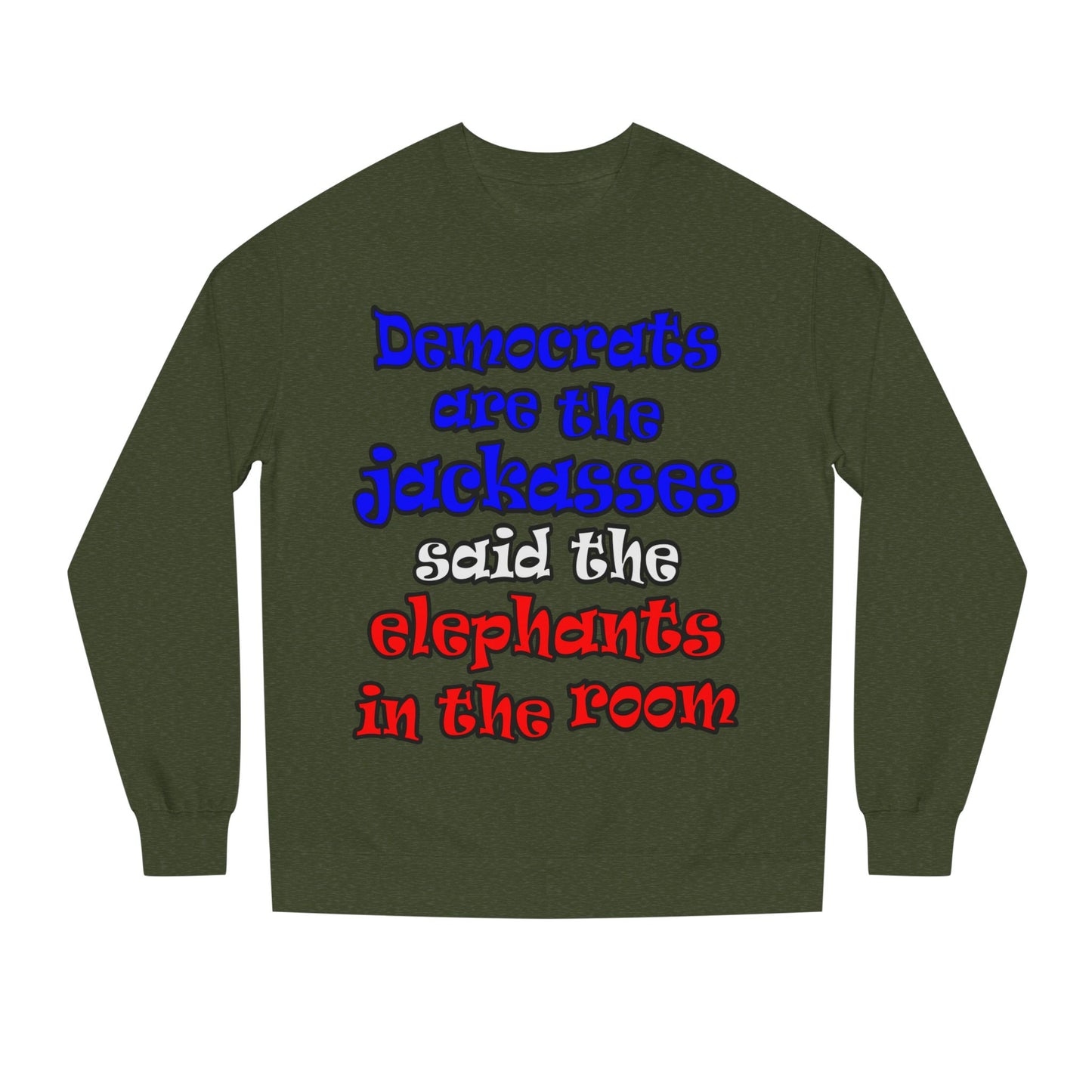 donkeys and elephants - Unisex Crew Neck Sweatshirt