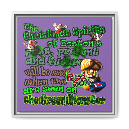 christmas spirits of boston - framed canvas art (light purple)