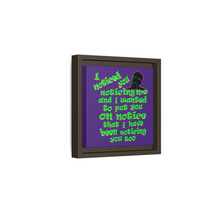 noticed you noticing - framed canvas art (purple)