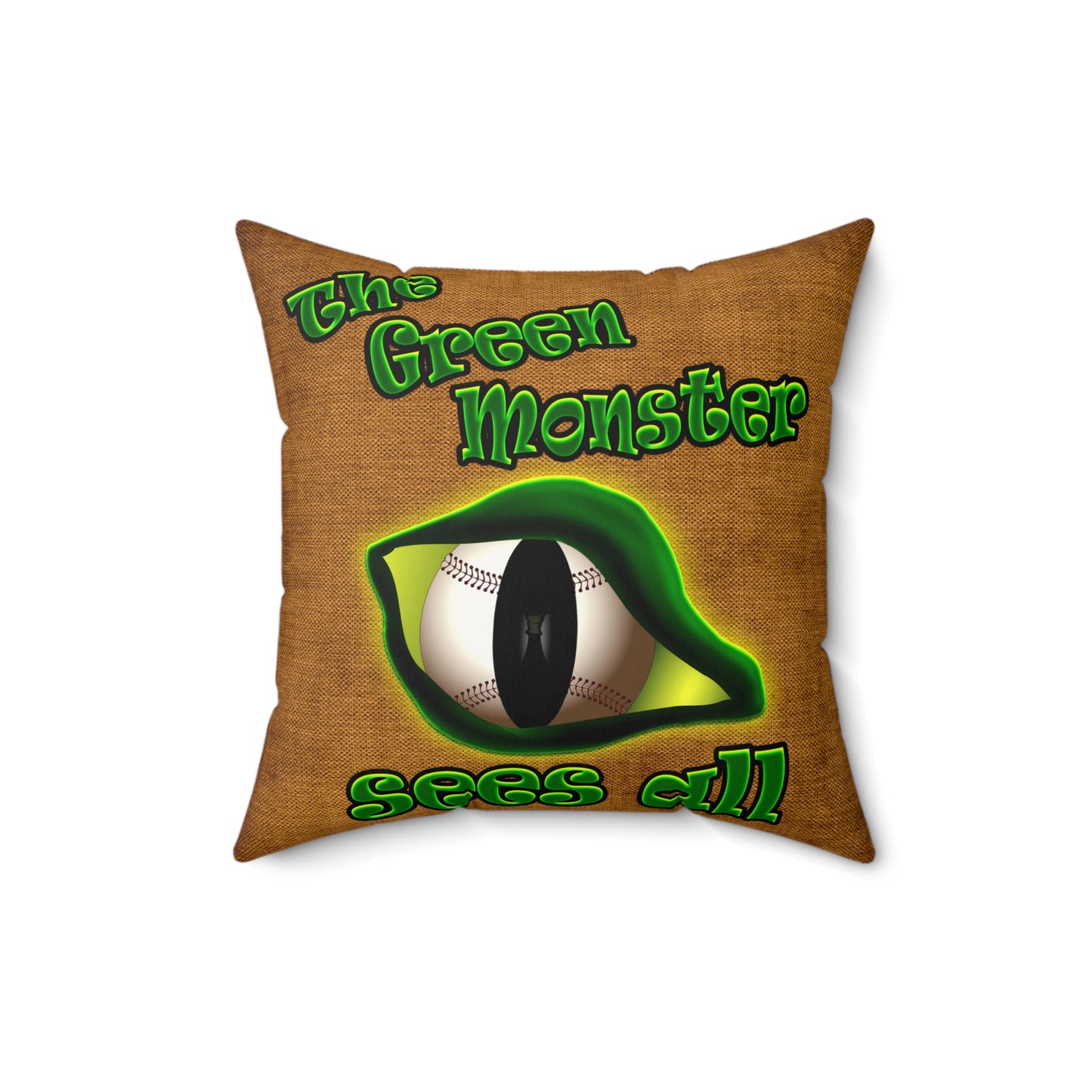 green monster - Faux Suede Square Pillow - (dichromatic brown papyrus)