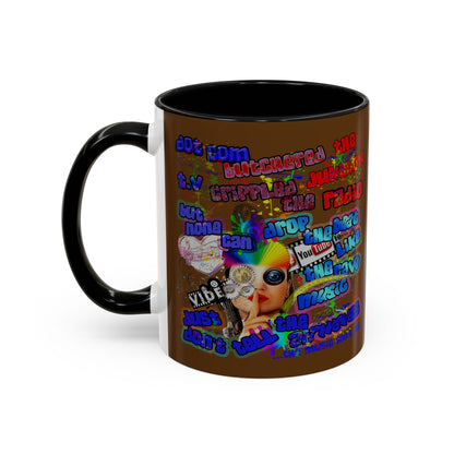 drop the beat - Accent Mug (brown)