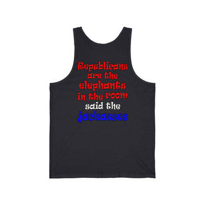 donkeys and elephants - Unisex Jersey Tank