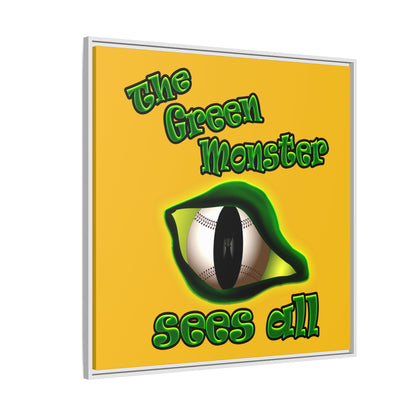 green monster - framed canvas art (yellow)