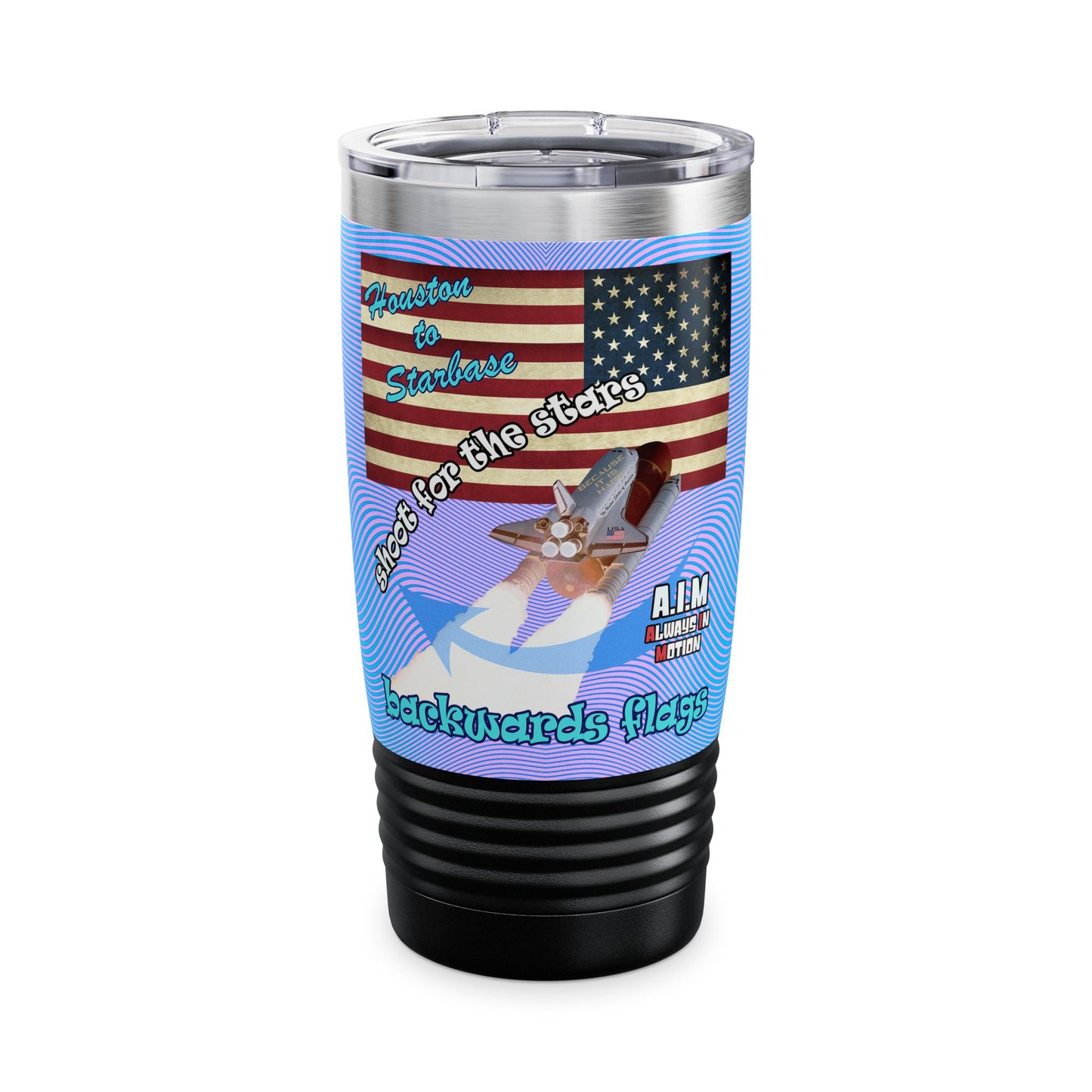 shoot for the stars - Ringneck Tumbler, 20oz (light blue-purple wave)