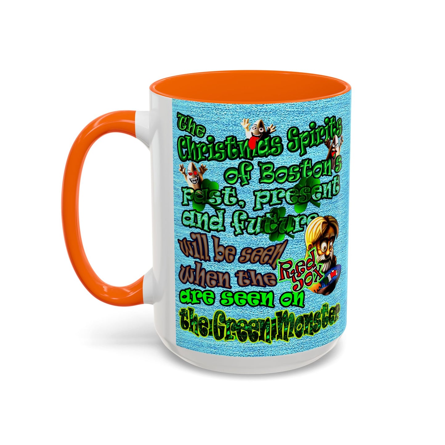 christmas spirits of boston - Accent Mug (faded blue)