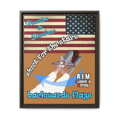 shoot for the stars - framed canvas art (light brown)