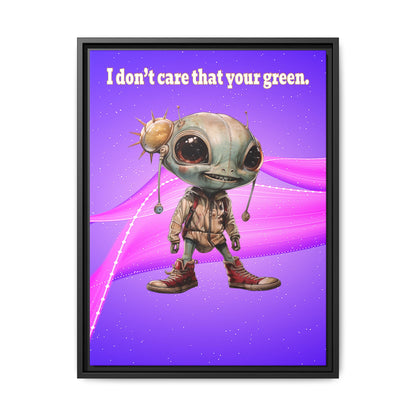 I don't care that your green - framed canvas art (purple-pink wave)